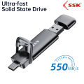 SSK 550MB/s 128GB USB 3.2 Gen 2 USB Flash drive 256G USB C SSD Drive 128GB. 