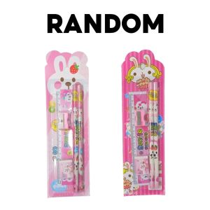 Gratis Ongkir - Set Alat Tulis Pensil Set 5 in 1 / Alat Tulis Sekolah / Paket Alat Tulis