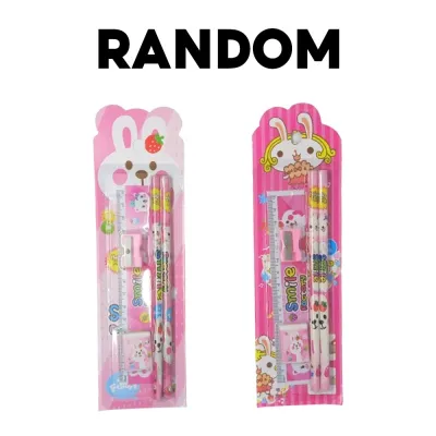 Indo - Set Alat Tulis Pensil Set 5 in 1 / Alat Tulis Sekolah / Paket Alat Tulis / Stationery Set 5 in 1 Karakter