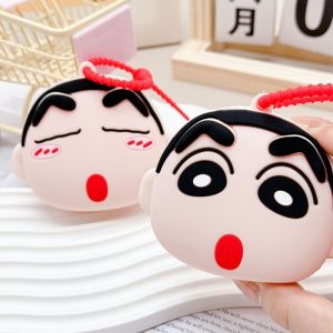 Kawaii Crayon Shin-chan Ví Đựng Tiền Xu Móc Khóa Tai Nghe Silicon Dễ Thương Túi Bảo Quản Nữ Schoolbag Mặt Dây Chuyền Trang Trí Ví Quà Tặng Cho Bạn Bè