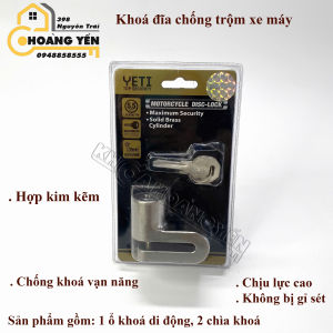 Ổ Khóa Đĩa YETI Hợp Kim Kẽm Chịu Lực Nguyên Khối Chống Trộm Cao Cấp Khoá xe máy chính hãng