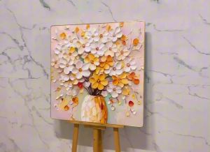 Tranh Bình Hoa Ấn Tượng Đa Sắc Tranh Canvas Tranh Tráng Gương Tranh Trang Trí Phòng
