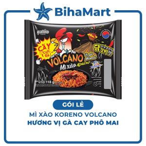 [GÓI LẺ] - PALDO - Mì xào Koreno Volcano Gà cay phô mai Mì xào khô gà cay phô mai Koreno Volcano Paldo (118g/gói)