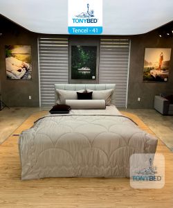 Bộ Chăn Ga Gối 5 Món Tencel Màu TONYBED Set Ga Gối Mền Tencel 60s Có Chần Gòn - Mềm Mại Kháng Khuẩn Làm Mát