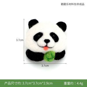 Wool felt diy material bag cute penguin/panda wool felt pendant doll Gift羊毛毡戳戳乐