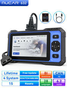 Thinkcar MUCAR 632 CANFD Car Diagnostic Tool car fault code reader 4 Systems ECM TCM ABS SRS Automotive Tools 15 RESET Bi-Directional Control Obd2 Code Reader