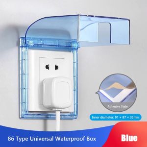 OKKFINE Self-Adhesive Switch Protective Cover Plastic Wall-mounted Socket Waterproof Box Power Outlet Supplies 86 Type Electric Plug Cover Bathroom