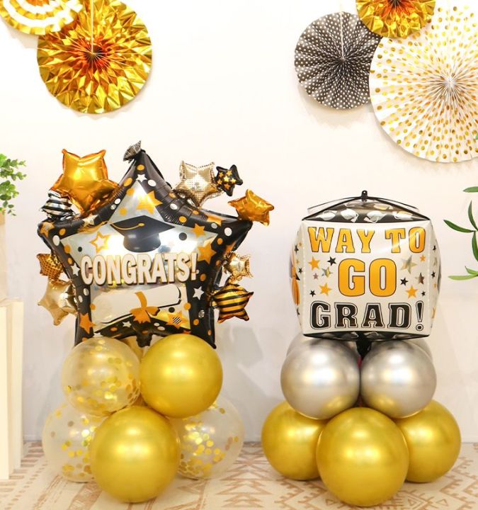 Party Supplies Graduation Decoration Set Assorted Foil Balloon Grad ...