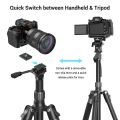 SmallRig 72" Chân máy du lịch nhẹ có thể gập lại Monopod có đầu chất lỏng (Tải tối đa 3kg) Chân khóa núm hợp kim nhôm Chiều cao có thể điều chỉnh từ 43cm đến 188cm để phát trực tiếp Vlogging Máy ảnh Dslr Điện thoại di động 3760. 