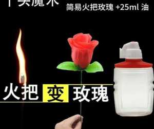 Fire Turn Into Rose Magic Trick Magician Torch To Flower Fire Change Into Rose Illusion Magia Props Magic Tricks Creative Flame Magician Tool Street Gimmick