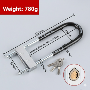 Extended glass door U-shaped lock with thick shear resistance shop storefront double sliding door anti-theft U-shaped lock shop anti-theft lock motorcycle/bicycle/shop anti-theft lock