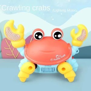 Mainan Edukatif Anak Hewan Kepiting Elektrik Cute Crab Walking Musik Lampu Warna Warni Berjoget