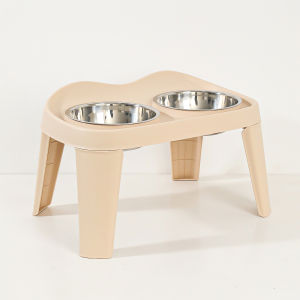 Pet Bowl Stainless Steel Double Cat Bowl Elevated Dog Bowls Folding Pets water dispenser Dogs Cats Food Water Feeder Detachable Double Food Water Bowls With Stand