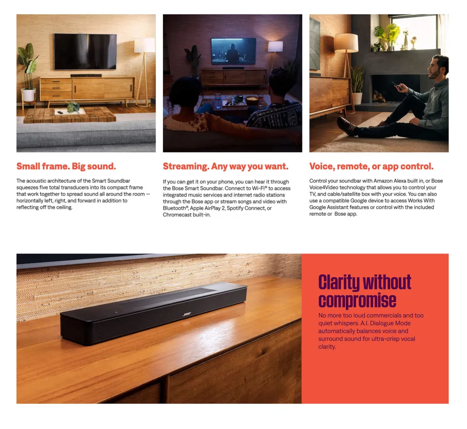 NEW] Bose Smart Soundbar (Wireless Home Theater, Premium Dolby