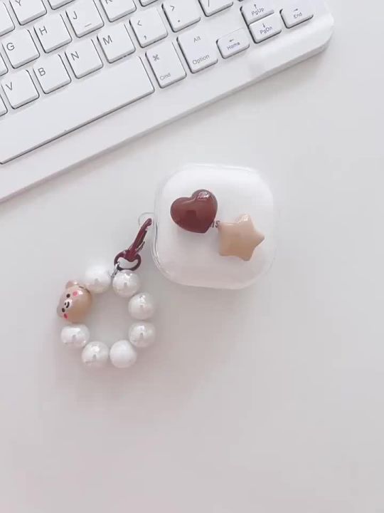 AK01T8B Anker Soundcore R50i NC case / R50i / K20i / P20i / P30i Ins 3D Brown teddy bear Transparent Anti-fall Dustproof Silicone Case for Anker