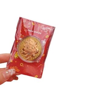 [caichuitan] เหรียญกษาปณ์ที่ระลึกปีละ1 4เหรียญ2026จักรราศีม้าเลียนแบบทองบัตรฟอยล์ของที่ระลึกงานหัตถกรรมโลหะของที่ระลึก