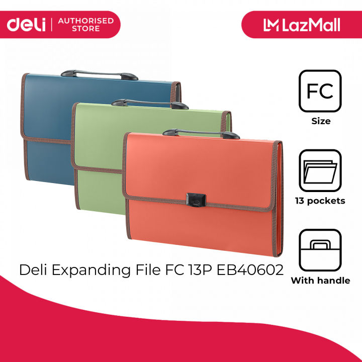 File Folder Deli Deli File & Folder Expanding File FC 13P EB40602 | Lazada PH