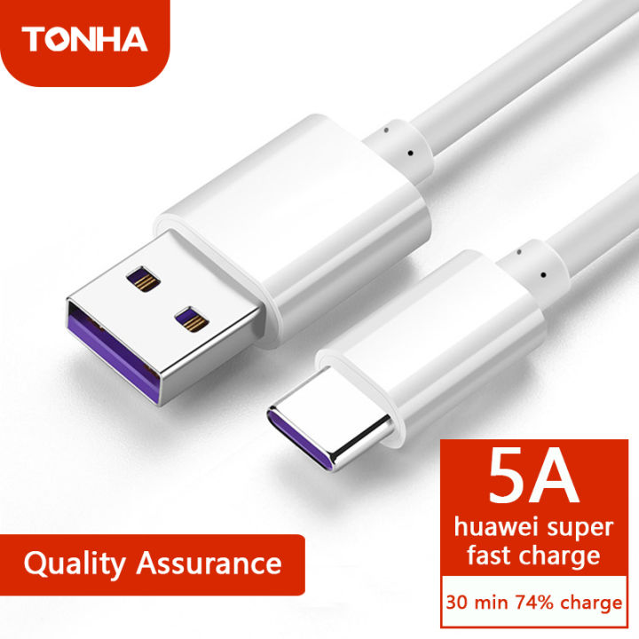 Clearance】TONHA 5A USB Type C Cable For Huawei P40 P30 P20 Mate