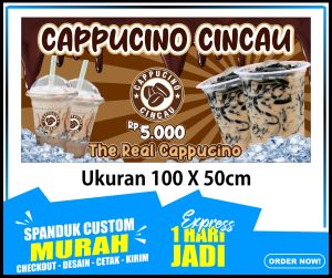 Banner CAPCIN Spanduk ES CAPPUCINO CINCAU ukuran 100x50cm COD / Banner CAPCIN Spanduk ES CAPPUCINO CINCAU ukuran 100x50cm COD