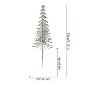 XIAHU 10PCS Green White Artificial Pine Branches Plastic Snow Flocking Lifelike Greeney Plant Creative DIY Garland Wreath Fake Cypress Leaves Christmas Gift