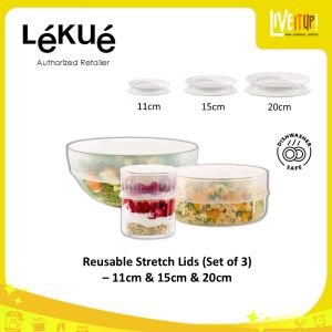 Lekue Reusable Stretch Lids (Set of 3) – 11cm & 15cm & 20cm