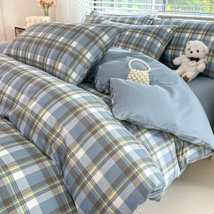 Colorful Plaid Quilt Cover Blue/Pink Duvet Cover Single/Queen/King Comforter Cover