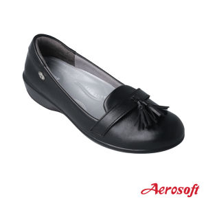 Aerosoft (แอโร่ซอฟ) รองเท้าคัชชูเพื่อสุขภาพ รุ่น Arch support (หนุนอุ้งเท้า) CW3132 รองเท้าคัชชูสีดำ