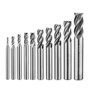 5/10 Pcs Alat Pemotong Penggilingan 4 Flute Mill Endmill Bahan Tungsten Steel  2/3/4/5/6/7/8/9/10/12 Mm Hss Bit