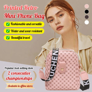 Chic Womens Mini Crossbody Bag with Vintage Style Print