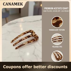 【 CANAMEK 】 French Hair Pins For Women U Shaped Hair Forks Vintage Hairstyle Accessories Fashion 3 Prong Bun Hair Sticks Headwear