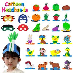 Cartoon Vegetable Animal Headbands 12 Zodiac Headbands Elastic Kids Costume Props Party Performance Headdress for Children