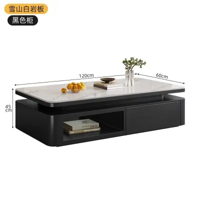 Italian Modern Sintered Stone Coffee Table with Storage – 2026 New Arrival Light Luxury Minimalist Design for Any Home
