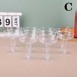 [Eqrbtl] 10ชิ้นถ้วยพลาสติกใสแชมเปญบาร์สำหรับปิ้งแก้วอุปกรณ์ดื่มสำหรับงานเลี้ยงวันเกิดงานแต่งงานงานเทศกาลครบรอบ