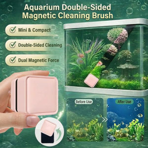 Magnetic Aquarium Cleaner Dual Sided Fish Tank Scrubber Efficient Glass Cleaning Algae Remover Aquarium Maintenance Tool