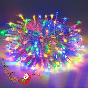 20M 220V transparent light string outdoor waterproof curtain light Fairy lights Christmas decoration LED string lights suitable for room Christmas tree Ramadan lampu XMAS