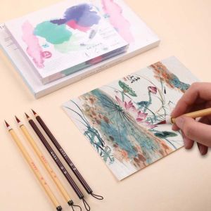 SELENAAL  2pcs Soft Hair Chinese Brush 0.5cm Imitation Rabbit Hair Painting Pen for Chinese Coffee Traditional Hook Line Pen Student