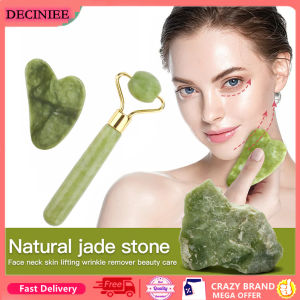 DECINIEE Natural Stone Xiuyu Jade Roller Guasha Scraper Board Guasha Quartz Set Facial Massage Tools Face Lift Slim Anti Wrinkle Massager