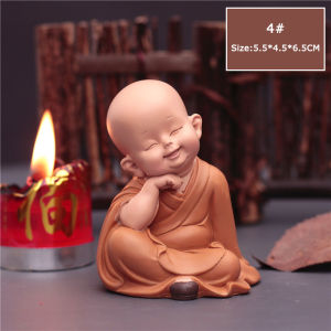 Mini Little Monk Laughing Doll Home Decoration Bedroom Office Desktop Decoration Crafts Gifts Can Be Used for Car Decoration Ornaments