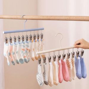 ZG285 3Pcs ฟองน้ำ ไม้แขวนเสื้อแห้ง ป้องกันลม ป้องกันการลื่น ที่แขวนถุงเท้า ใช้งานได้จริง ประหยัดพื้นที่ ชั้นเก็บเสื้อผ้า สำหรับบ้าน