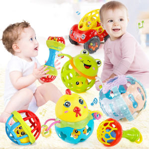 Baby Rattles Toy Soft Frog Rolling Cartoon Hand Shaker Knocking Training Grasping Ability Rattle Ball Early Educational Toys For Kid Hand Shaking Bell Baby Toys 6months+