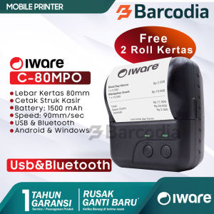 Mobile Printer Kasir/PPOB Bluetooth Portable Iware C80MPO 88mm Garansi