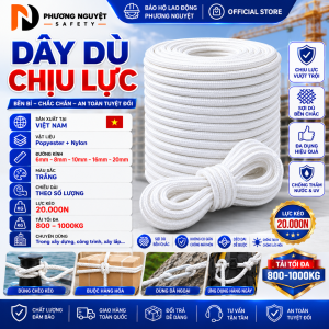 Dây dù tết trắng cường lực dây thừng an toàn xích đu đường kính sợi 8mm 10mm 16mm