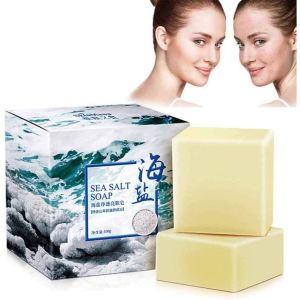 Xà Phòng Muối Biển & Sữa Dê 100g – Kiểm Soát Dầu Dưỡng Ẩm Sáng Da + Tặng Lưới Tạo Bọt