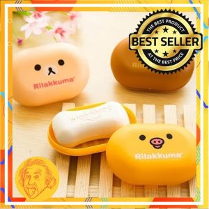 Kotak Sabun Batang Rilakkuma Anti Lengket Tempat Sabun Batang Karakter Lucu Beruang Bebek