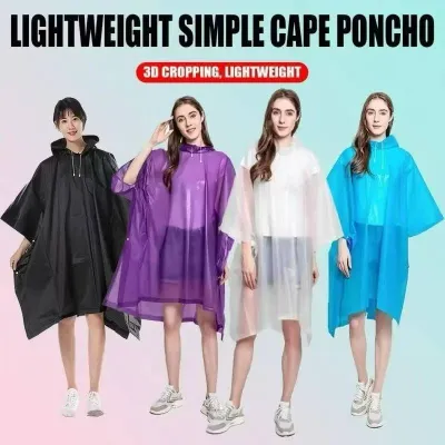 Outdoor travel amusement park raincoat cloak adult hooded raincoat bicycle raincoat unisex 130*130cm