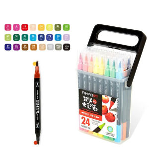 12/18/24/36pcs Dual Head Coloring Brush Pen Marker Watercolor Colors Painting Drawing Art D-373
