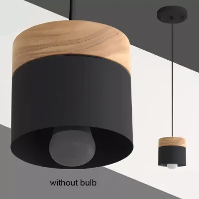 Pendant Light Modern Minimalist Design Lampshade Wood Lamp With E27 Bulb Chandelier Macaron Hanging Lights Fixture Bedroom Bedside Lamp for Restaurant Living Room Kitchen bar