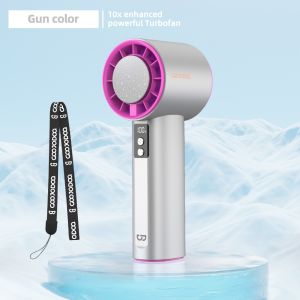 GOOJODOQ Mini Fan Fast Cooling Digital Turbo Display High Speed ​​100-level Speed Regulation 10x Enhanced Wind Strength for office school travel outdoor (GFS006)