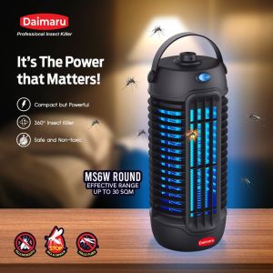 Daimaru Mosquito Killer Lamp | Electric Insect Killer Pest Control | Model 2X6W 2X10W 2X15W 2X20W MS6WROUND MS6WPLUS BT10 AWIK15W | Bug Zapper Insect Trap for Mosquito Flies and Termites | Daimaru Professional Insect Killer | Heavy Duty Fast Shipping