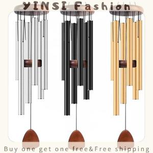 YINSI Classic 26 Inch Aluminum Pipe Wind Chimes With Wooden Hanging Tag Farmhouses Terraces Gardens Balcony Corridor Decoration